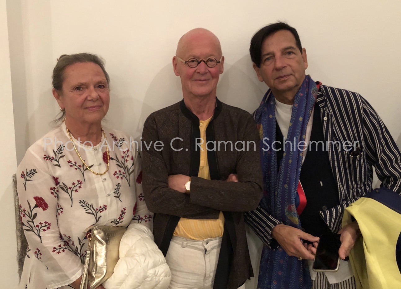Wolfgang Laib with his wife Carolyn Laib and friend C. Raman Schlemmer